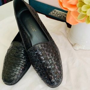 Cabin Creek Black Woven Leather Loafer